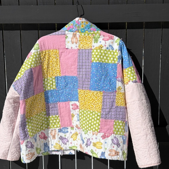 Handmade Upcycled Colorful Patchwork Women's Jacket - Picture 6 of 14